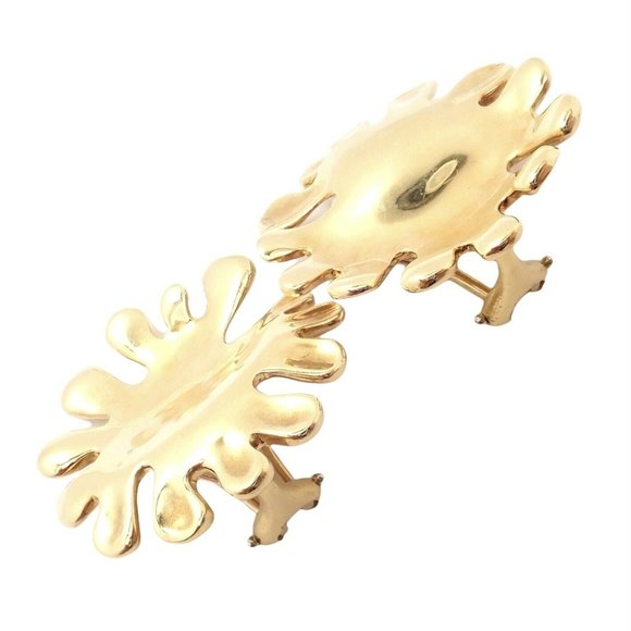 Authentic! Tiffany & Co Cummings 18k Yellow Gold Nickelodeon Abstract Earrings - Picture 9 of 9